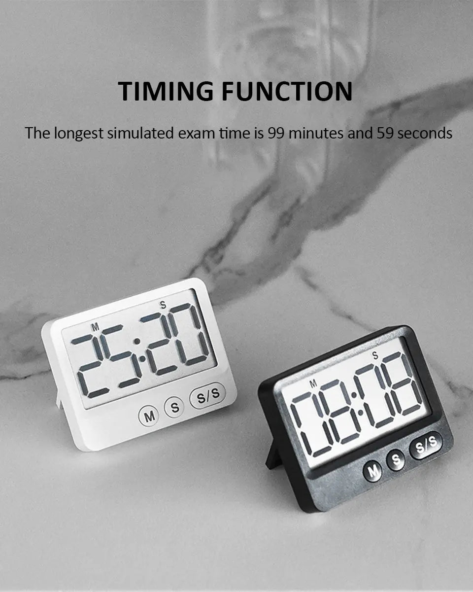 Digital Magnetic Countdown Timer – Large LCD Display for Kitchen and Study