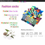 Colorful Cotton Crew Socks – Patterned Funny Dress Fashion for Men