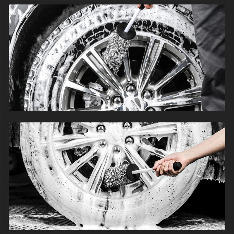 Car Wash Brush – Plush Non-Slip Tool for Wheels and Rims Cleaning
