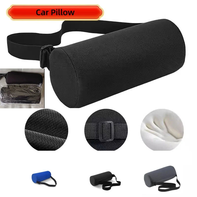 Rolling Lumbar Support Pillow – Ergonomic Back Cushion for Office Chair