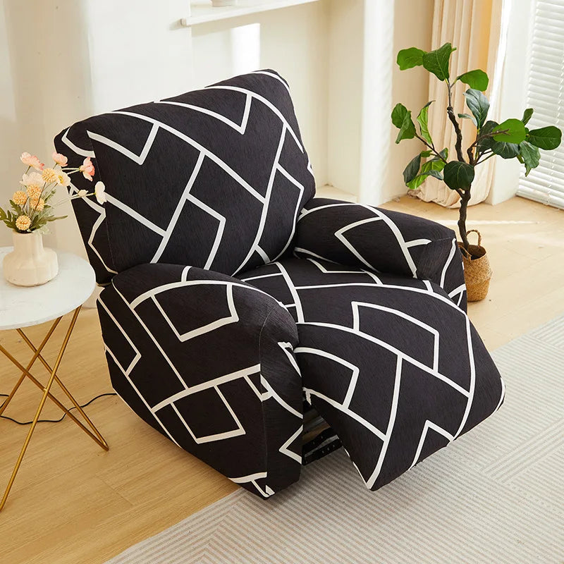 Printed Elastic Recliner Cover – Stretch Slipcover for Living Room Furniture
