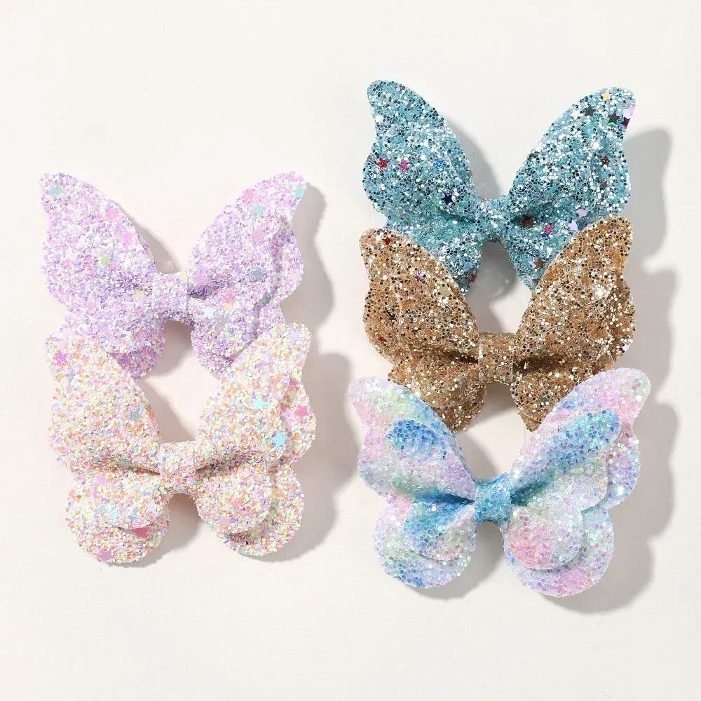 Sequined Butterfly Hair Clips – Cute Decorative Bows for Toddler Hairstyles