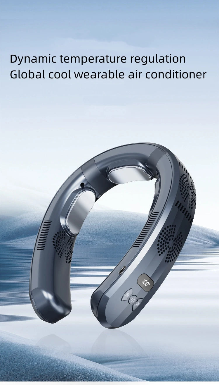 Portable Neck Fan – 6000mAh Wearable Air Conditioner for Outdoor Summer Cooling