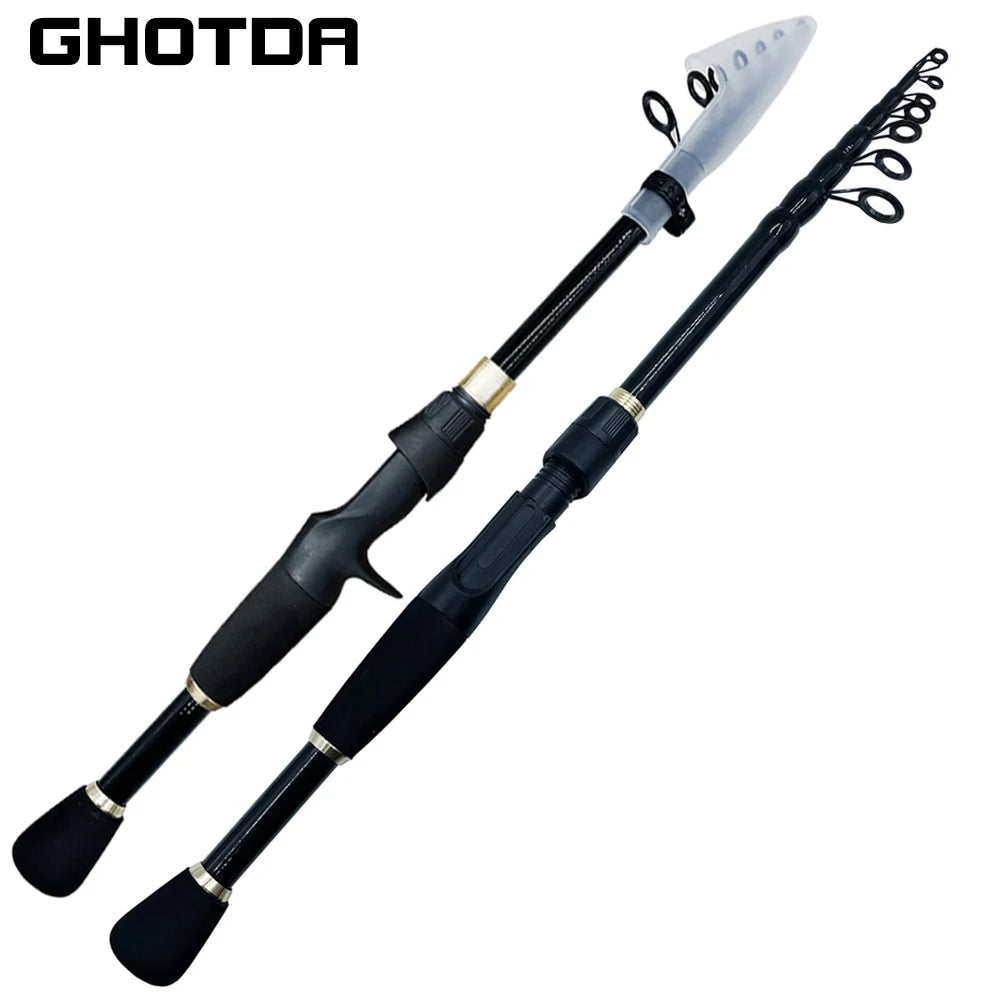 Telescopic Carbon Fishing Rod – Ultralight Spinning Pole for Outdoor Angling