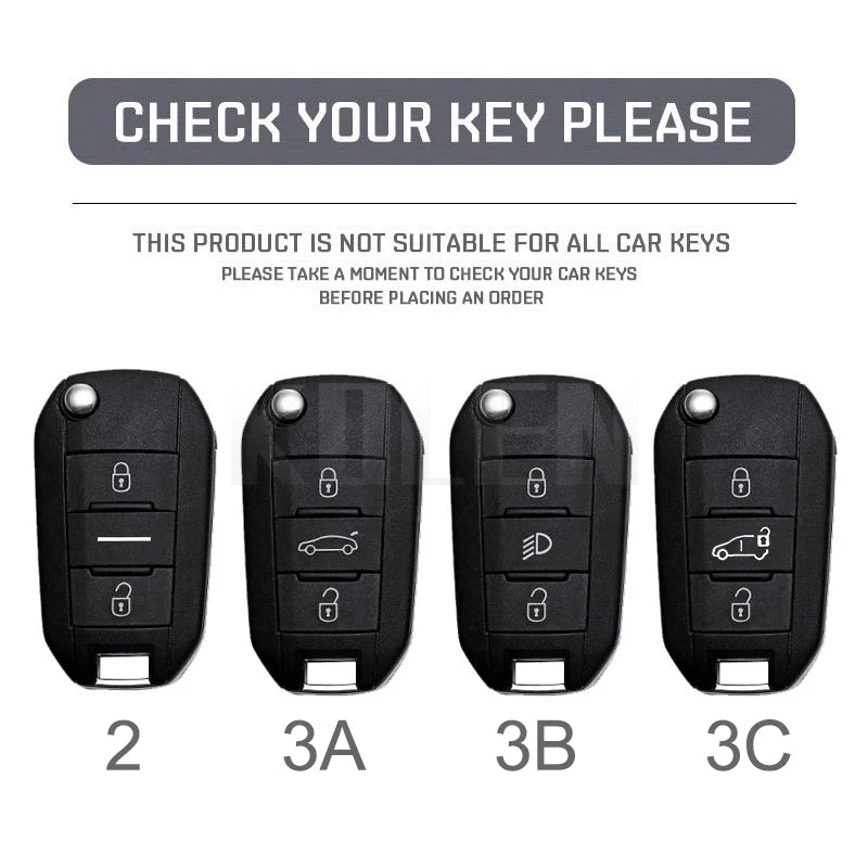 Carbon Fiber Car Key Case – Protective Fob Cover for Peugeot and Citroen
