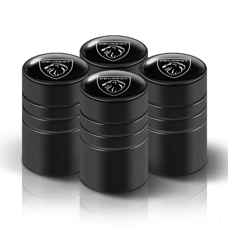 Metal Car Tire Valve Caps – Logo Emblem Decoration for Peugeot Vehicles