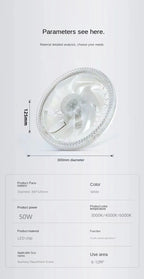 Modern LED Ceiling Fan Light – Remote Controlled E27 Lamp for Bedroom