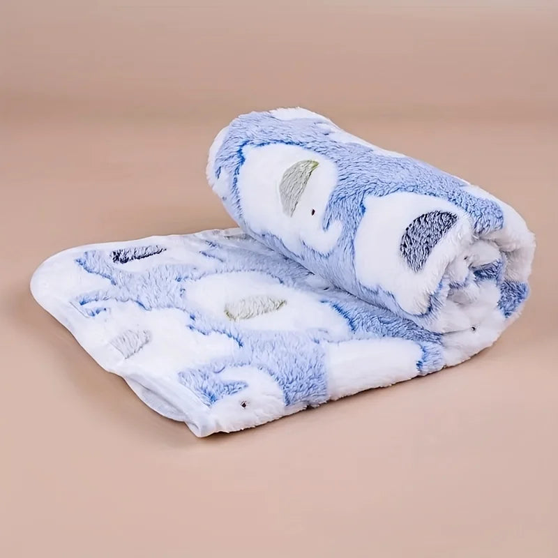 Cartoon Elephant Flannel Pet Blanket – Soft Cozy Throw for Dogs and Cats