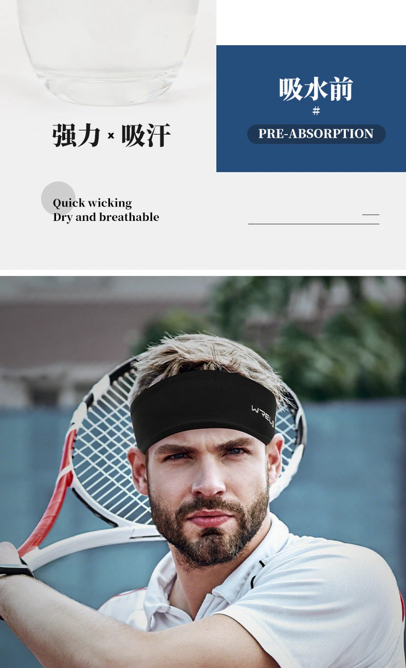 Breathable Elastic Sweatband – Moisture Wicking Headband for Fitness Sports