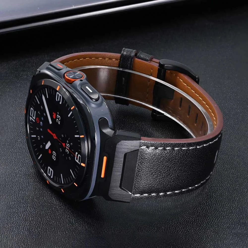 Luxury Leather Watch Band – 47mm Replacement Strap for Samsung Galaxy Ultra