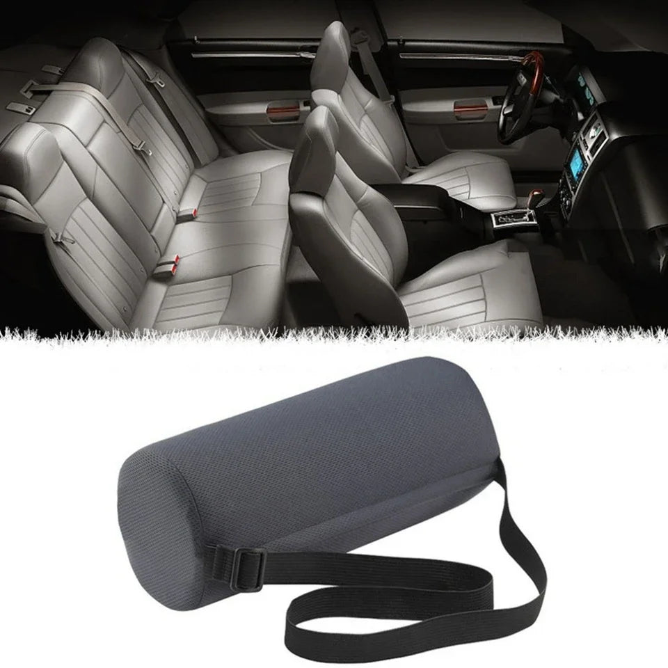 Rolling Lumbar Support Pillow – Ergonomic Back Cushion for Office Chair