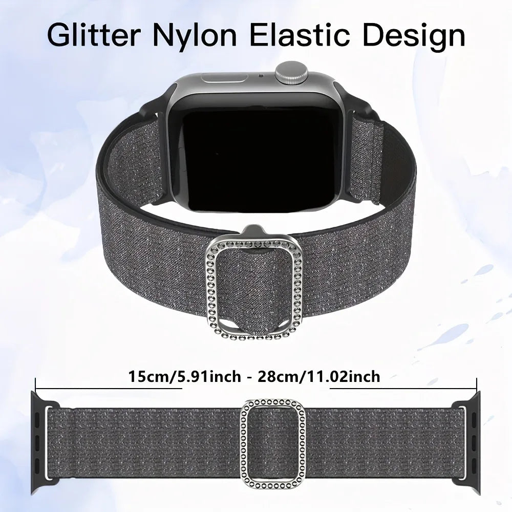 Soft Nylon Watch Band – Adjustable Sports Strap for Apple Watch Series