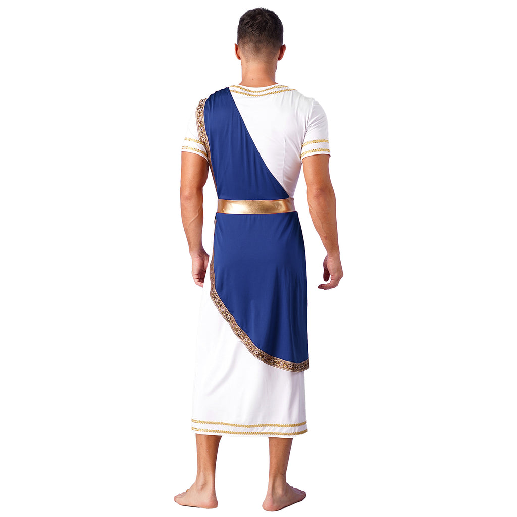 Ancient Greek Toga – Men’s Roman Robe for Halloween Cosplay Costume