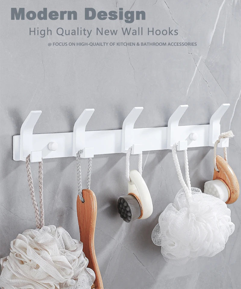 Wall Mounted Coat Rack – Matte Black Clothes Hook for Bathroom and Entryway