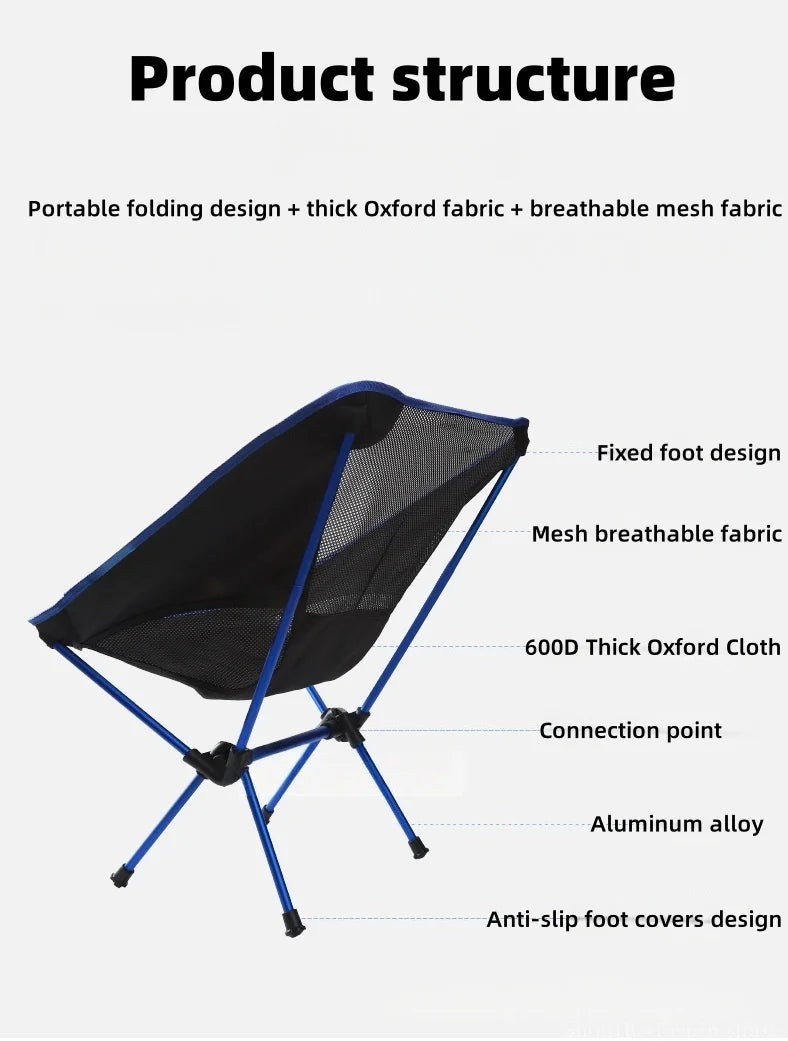 Folding Moon Chair – Lightweight Aluminum Portable Chair for Camping
