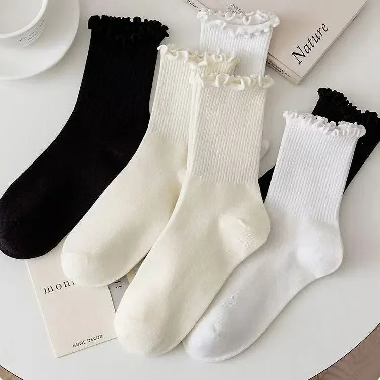 Ruffled Cotton Ankle Socks – Kawaii Lolita Accessories for Women