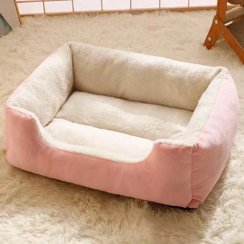Plush Pet Bed – Soft Cushion Basket for Cats and Small Dogs