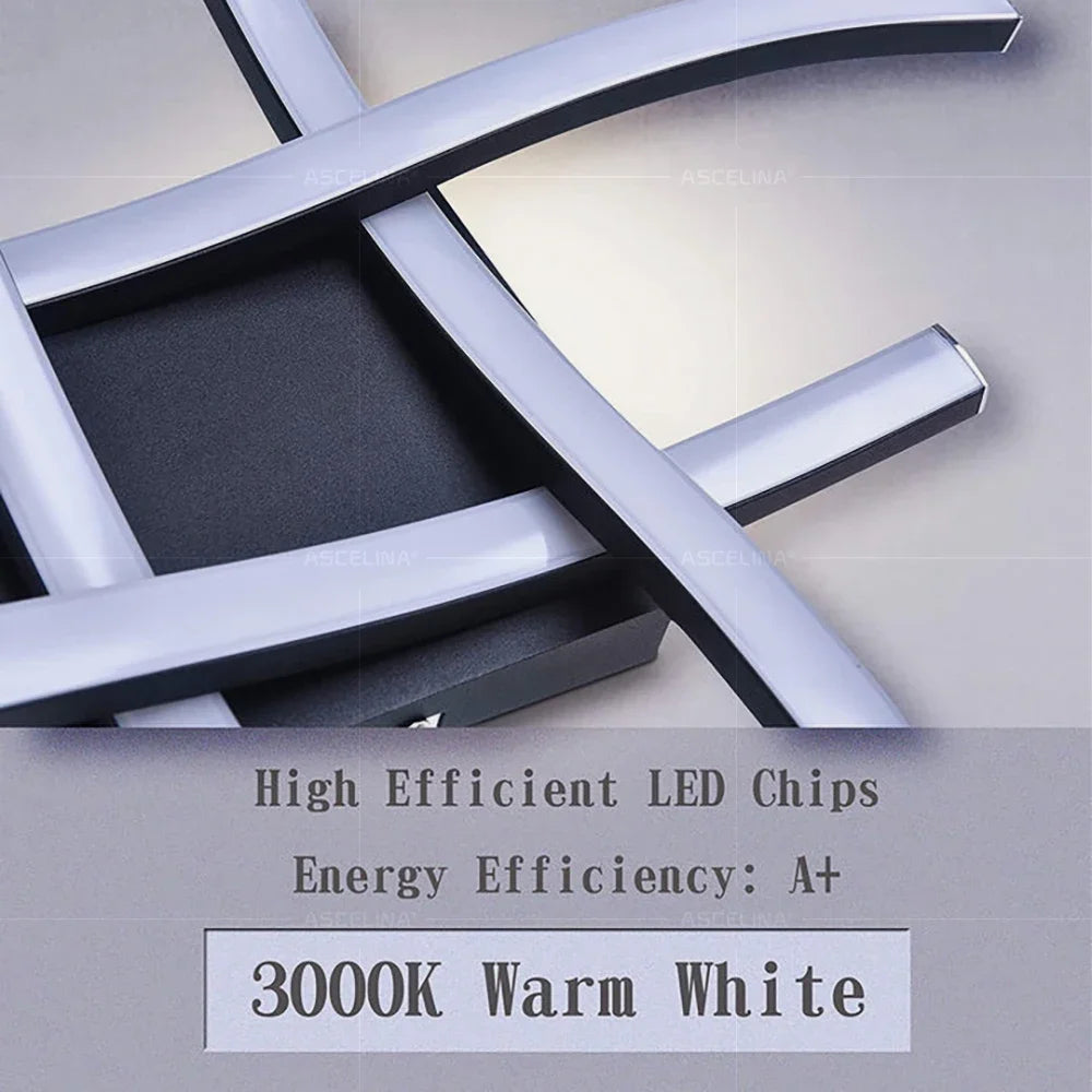 Modern LED Wave Ceiling Light – Minimalist Fixture for Living Room Bedroom