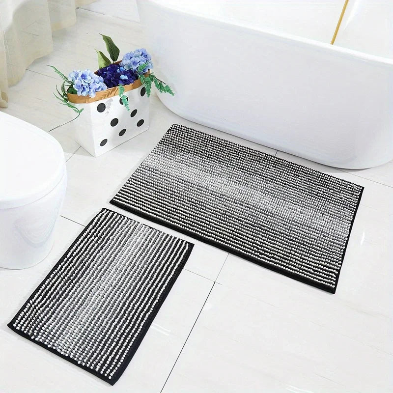 Absorbent Bathroom Rug Set – Non-Slip Fluffy Mats for Home Bath Decor