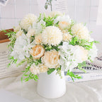 Silk Peony and Hydrangea Bouquet – Artificial Floral Decor for Wedding Home