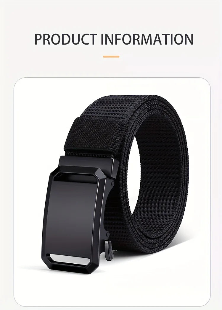 Tactical Canvas Belt – Durable Automatic Buckle for Men Outdoor Hunting