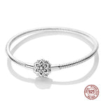925 Sterling Silver Charm Bracelet – Adjustable Green Zircon for Birthday Gifts