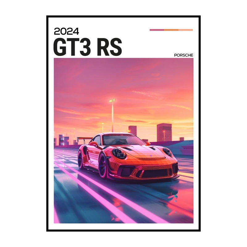 911 GT3 RS Canvas Print – Supercar Wall Art for Car Enthusiast Decor