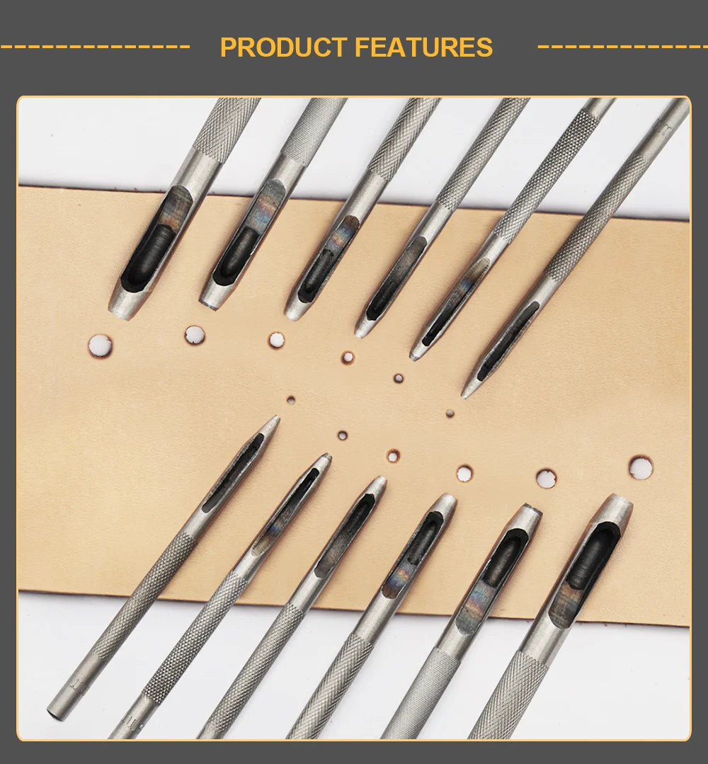 Steel Hollow Leather Punch Tool Set – Sharp Hole Cutters for Watch Belts