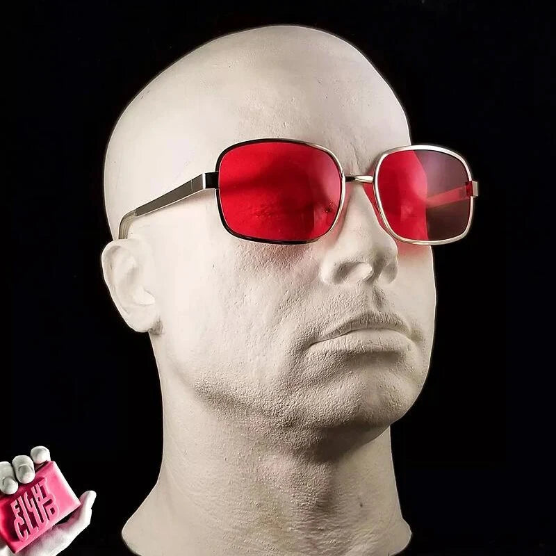 Tyler Durden Sunglasses – Red Lens Eyewear for Fight Club Cosplay