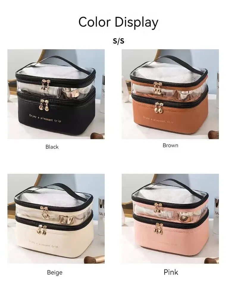 Portable Waterproof Makeup Bag – Large Capacity Travel Organizer for Toiletries