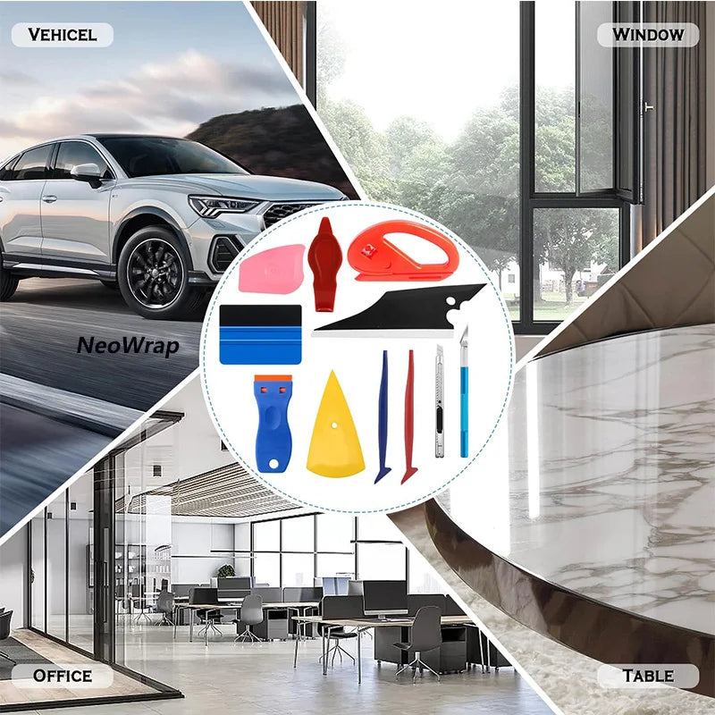Vinyl Wrap Tool Kit – Felt Squeegee and Knife Set for Car Tinting
