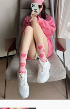 Cotton Strawberry Heart Crew Socks – Cute Women's Casual Fashion Hosiery