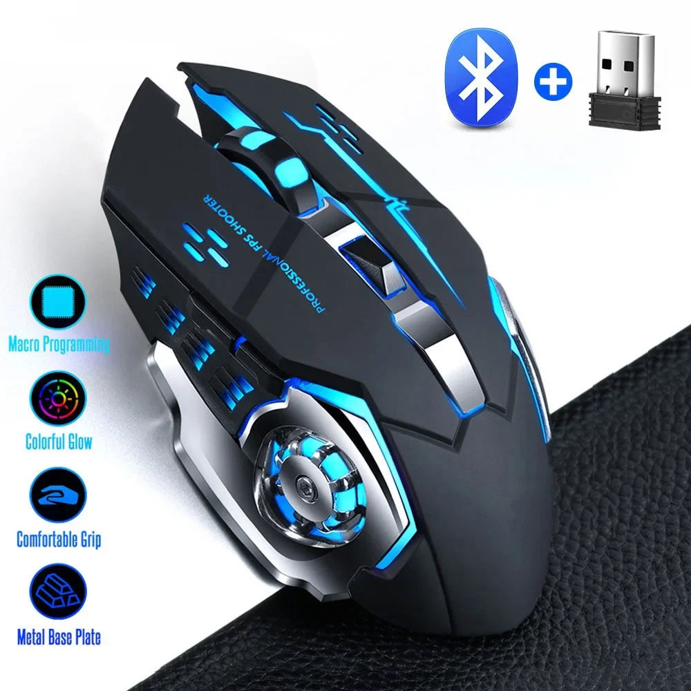Wireless Gaming Mouse – Silent Bluetooth Mechanical PC Mouse for E-Sports