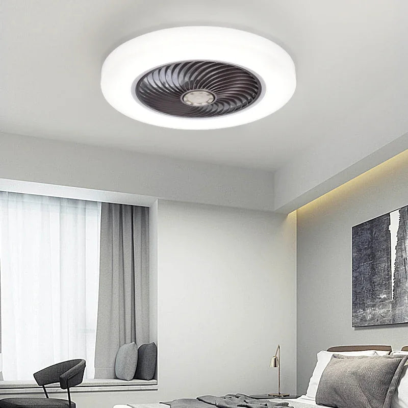 Retractable Smart Ceiling Fan – Silent Remote Control for Bedroom Decor