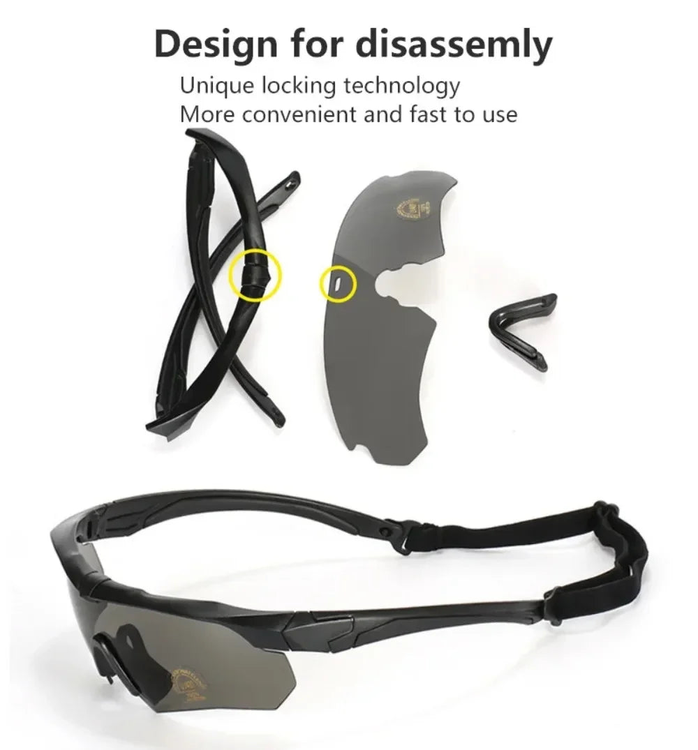 Tactical Shooting Goggles – 3 Interchangeable Lens Set for Airsoft and Outdoor