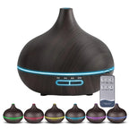 Wood Grain Aroma Diffuser – 550ml USB Humidifier for Home Relaxation