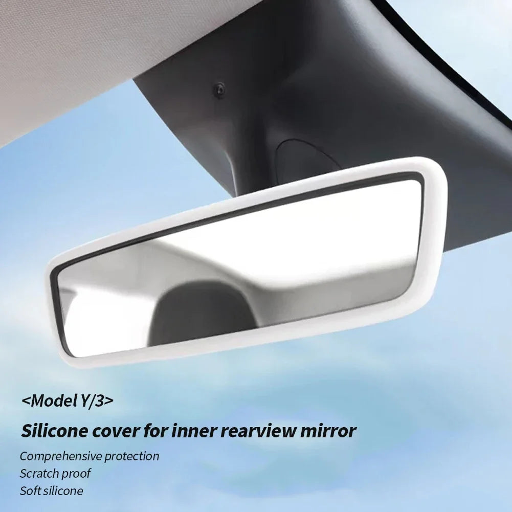 Silicone Rearview Mirror Frame – Protective Interior Cover for Tesla Models