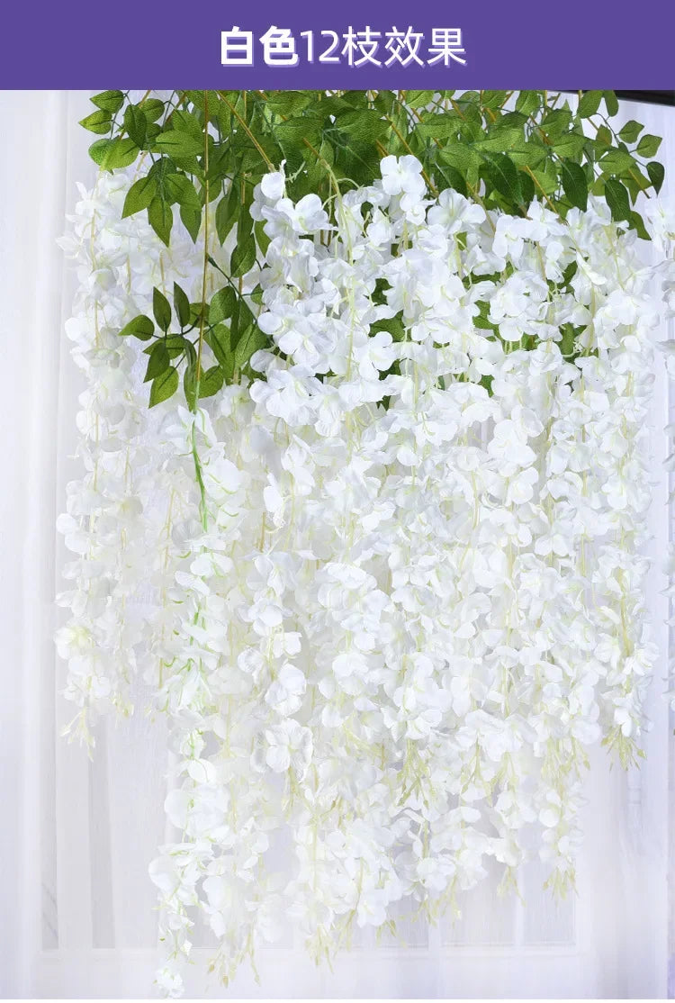 Silk Wisteria Hanging Vines – 110cm Artificial Flower Garland for Wedding Decor