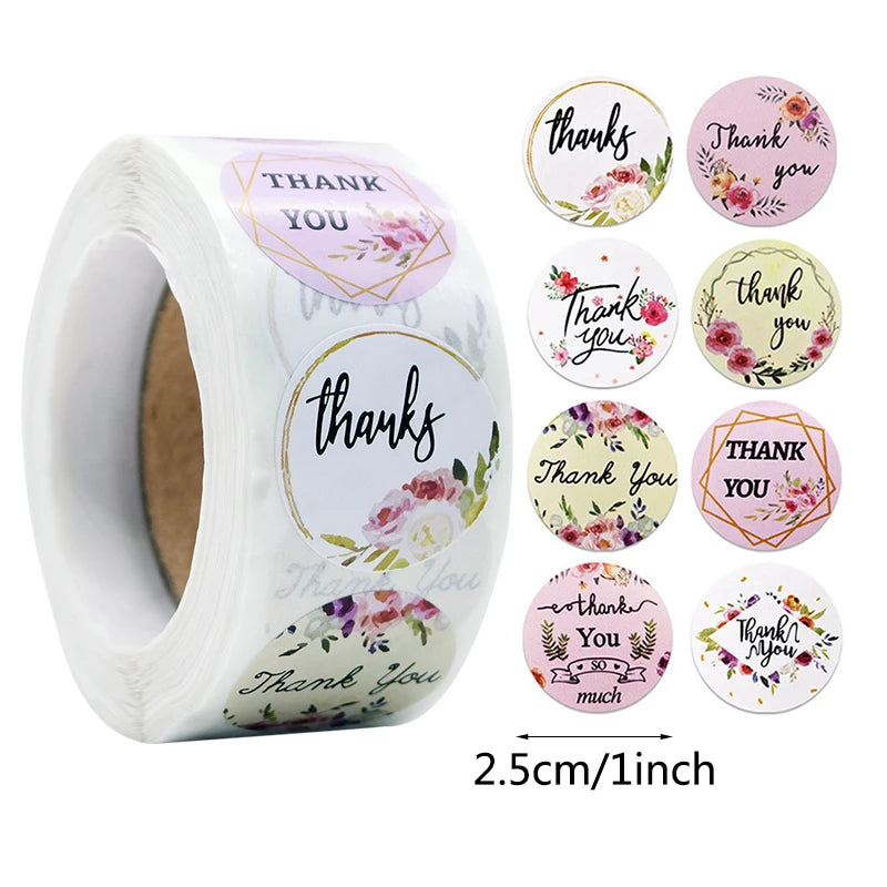 Decorative Thank You Sealing Stickers for Party Gift Labels and Scrapbooking