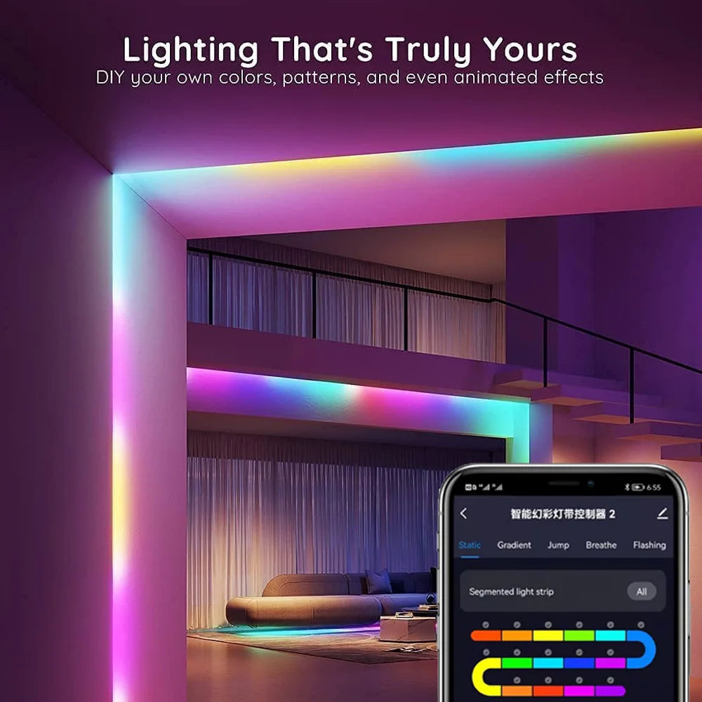 Addressable RGBIC COB LED Strip – Dream Color Lighting for Home Decor