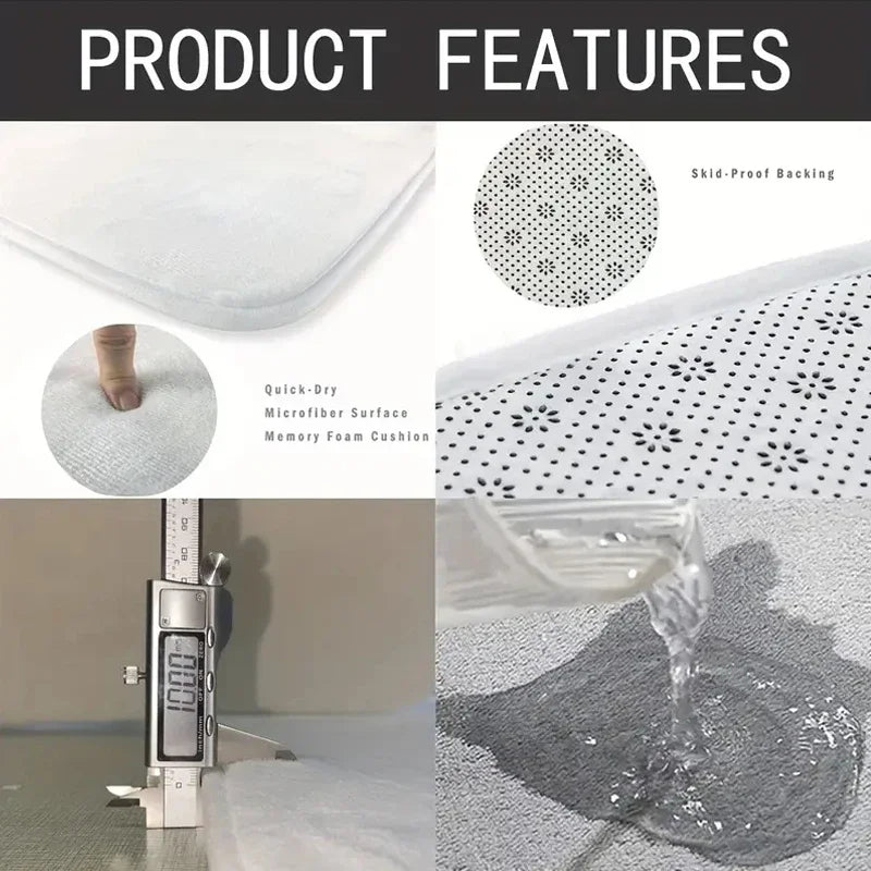 Absorbent Cat Paw Doormat – Decorative Non-Slip Floor Rug for Home Entrance