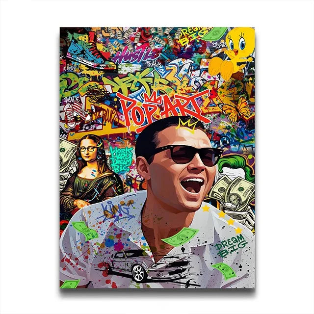 Gangster Graffiti Canvas Print – Urban Street Art for Home Decor