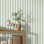 Geometric Stripe Peel and Stick Wallpaper – Modern Green Mural for Home Decor