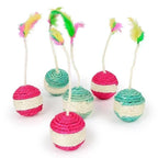Sisal Scratching Ball Toy – Interactive Feather Kitten Trainer for Pet Play