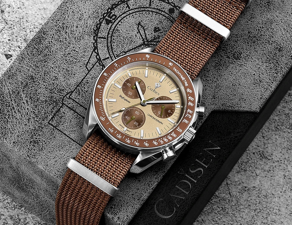 Cadisen Quartz Chronograph Watch – Sapphire Crystal for Men Business Formal