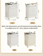 Rolling Laundry Hamper – Large Capacity Collapsible Basket for Bathroom