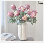 Artificial King Protea Flower – 25 Inch Faux Botanical for Home Wedding Decor