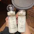 Transparent Sports Water Bottle – Durable Bouncing Straw for Gym and Hiking