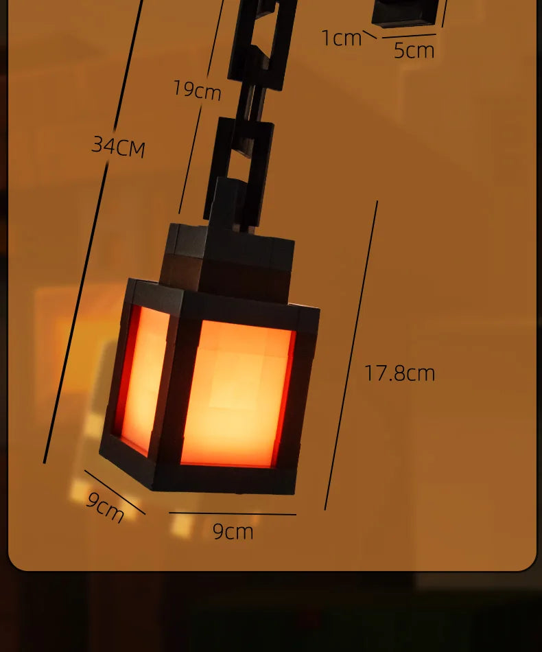 Pixel Style LED Lantern – 16 Color Portable Light for Home Decoration