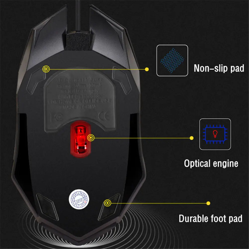 Wired LED Gaming Mouse – Ergonomic Backlit Optical Mouse for PC Desktop Laptop